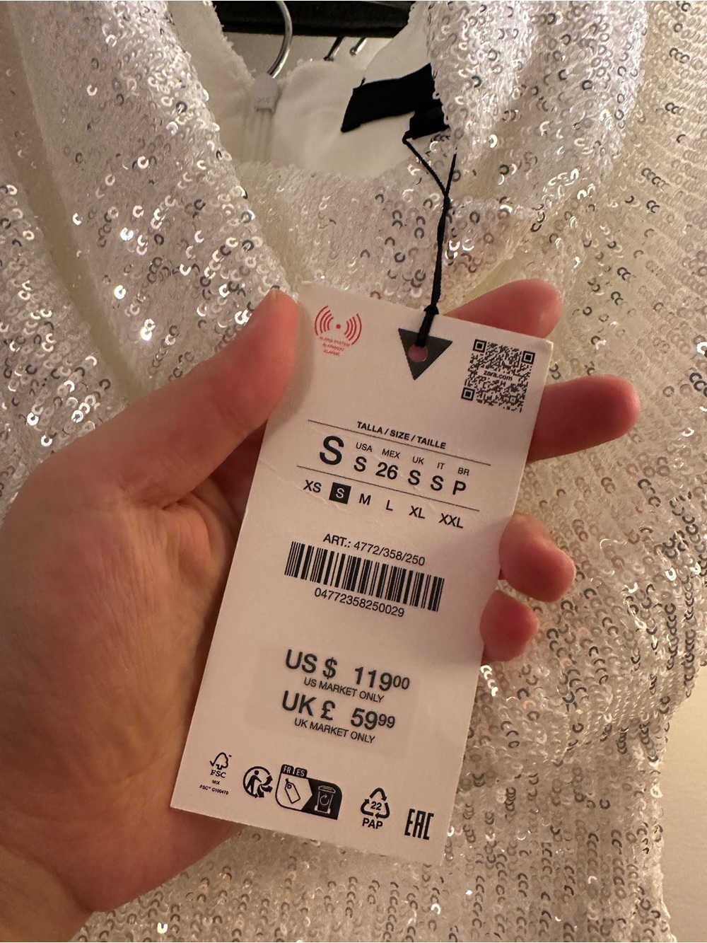 ZARA SEQUIN MINI DRESS - Picture 3 of 3